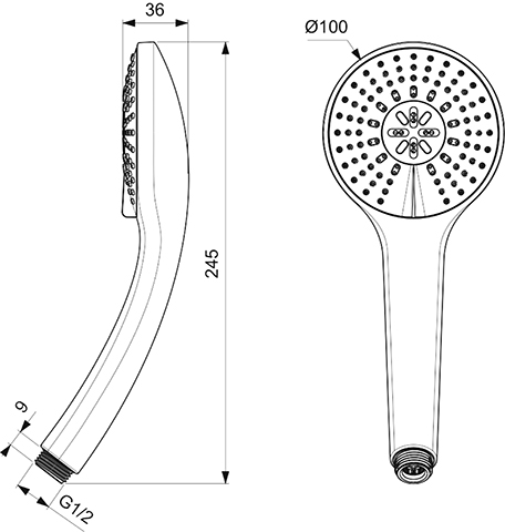 Ideal Standard Idealrain 3-Funktionshandbrause d: 100mm, chrom B9403AA
