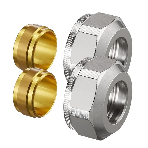 Oventrop Klemmringverschraubung Ofix CEP M24x1.5, 15mm, 2-fach für Kupfer, Präzissions-Stahl 1016813