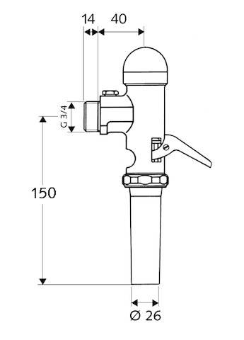 Schell AP-WC-Druckspüler SCHELLOMAT Hebel, Ms-Kolben, 3/4", chrom 022380699