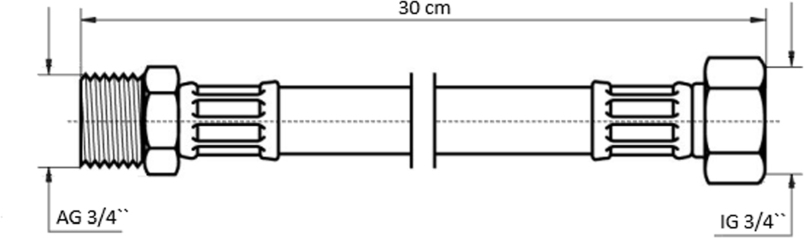 Neoperl NEOFLEX Panzerschlauch DN20 IG x AG, 3/4" x 3/4" 30cm 66900030