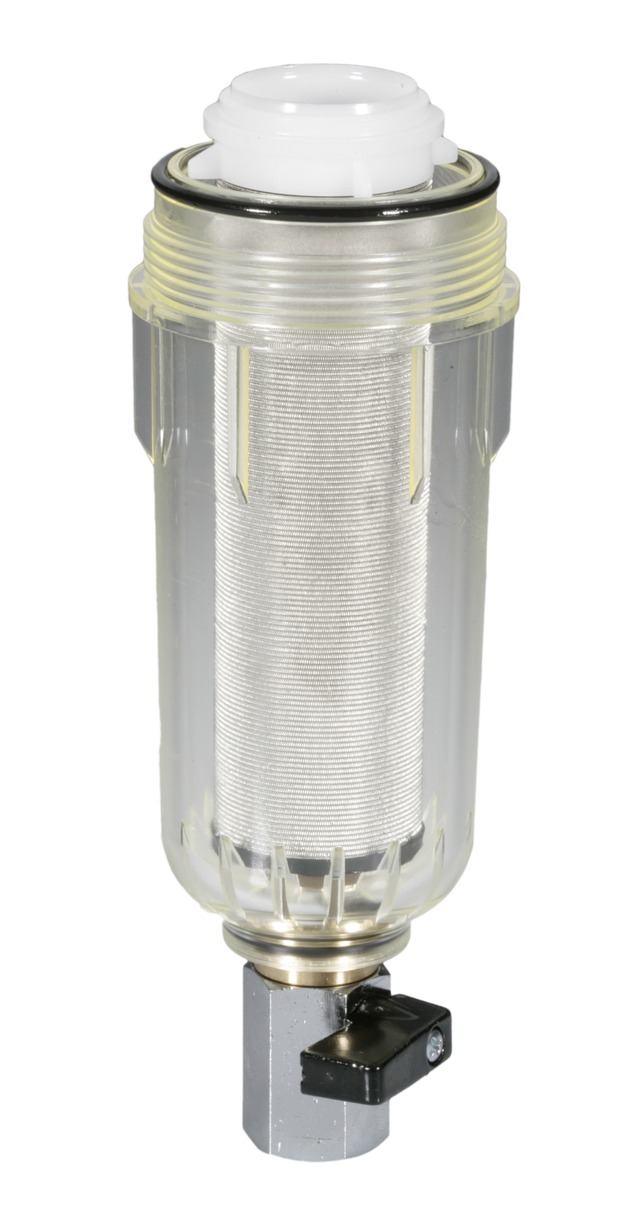 Resideo Klarsicht-Filtertasse mit Sieb 100 µm und Stützkörper R 1" + R 1 1/4" (+ R 3/4" bei FF06) KF06-1A