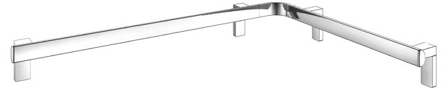 Keuco Dusch und Wannenhandlauf AXESS links 850/650mm verchromt 35011018602