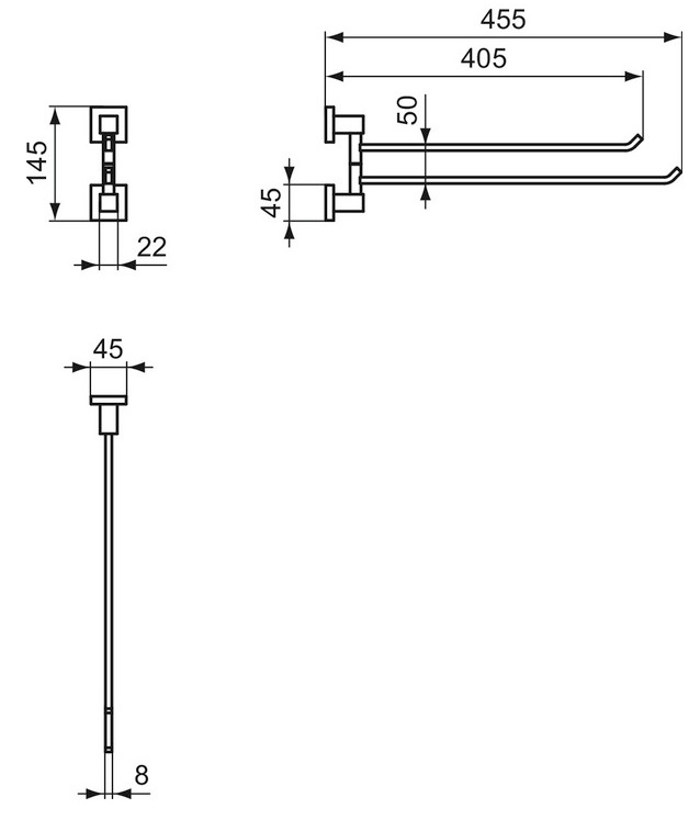 Ideal Standard Doppelte Handtuchstange IOM Cube, chrom E2200AA