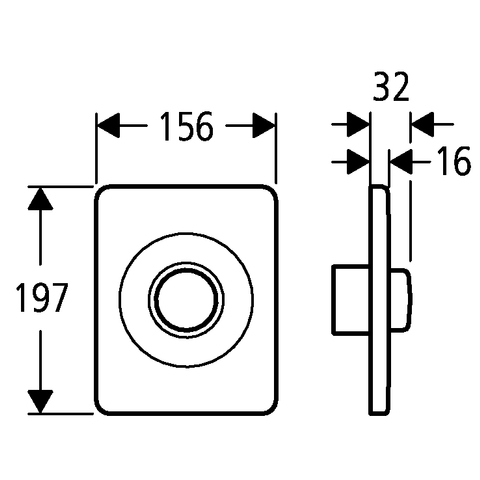 Grohe Deckplatte Edelstahl mit Druckknopfbetätigung 43193000