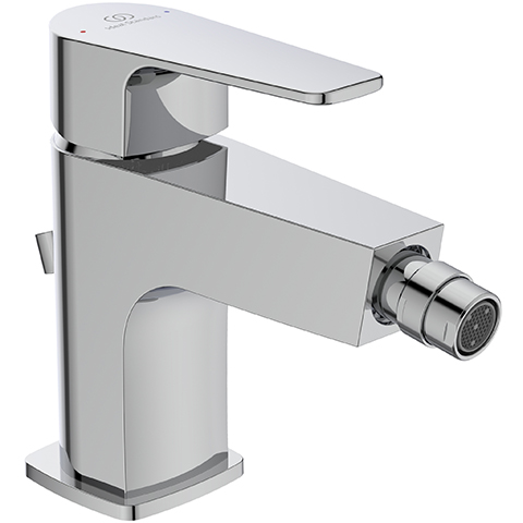 Ideal Standard Bidetarmatur Cerafine D mit Ablaufgarnitur, Ausladung 124mm, chrom BC691AA
