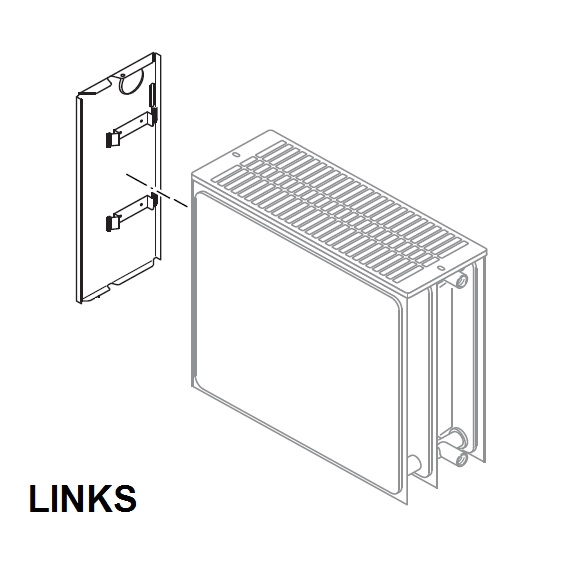 Buderus Seitenteil Plan Links V 33 900mm für Ventilheizkörper mit planer Front bis Baujahr 2013 6508486