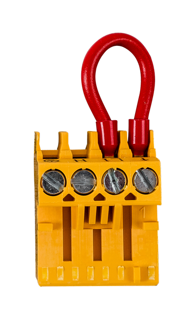 Wolf Kurzschlussstecker GFA/Abgasklappe gelber 4-poliger Stecker, für NG-4E/31E 279408199