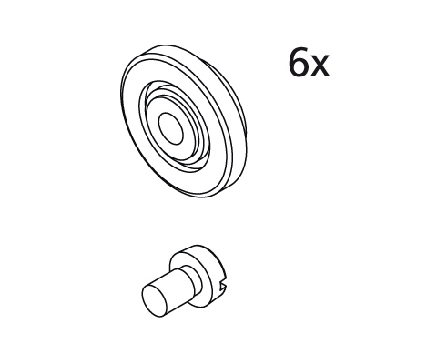 Kermi Set Laufrollen oben für Gleittür 3-teilig (N2 STD) 2533580