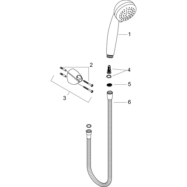 Hansgrohe Brausehalterset Crometta 85 Vario mit Brauseschlauch 1600mm, Chrom 27559000