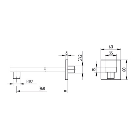 Avenarius Brausearm für Wandmontage 360 mm 9006945010