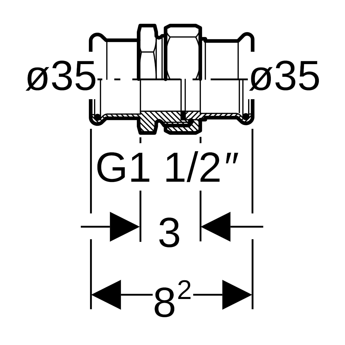 Geberit Mapress Edelstahl Verschraubung (LABS-frei) d35 85324