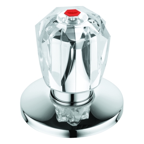 Grohe Oberteil 3/4" für Unterputz-Ventil Brillant Griff Markierung rot chrom 11545000