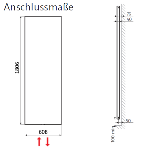 HSK Badheizkörper Atelier Line H: 180,6 x 60,8cm, Sonderlackierung 8746180-96