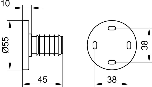 Keuco Wandbefestigung Plan mit Blende, silber-eloxiert/schwarzgrau 14935170000