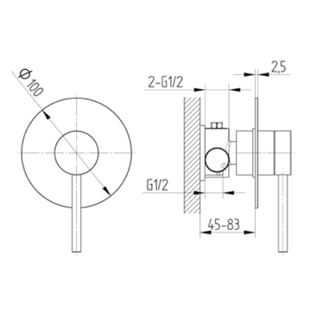 Avenarius Linie 280 UP-Brause-Einhand-Mischbatterie chrom 2806250010