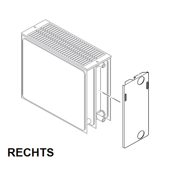 Buderus Seitenteil Plan Rechts 33 900mm für Kompaktheizkörper mit planer Front bis Baujahr 2013 6508446