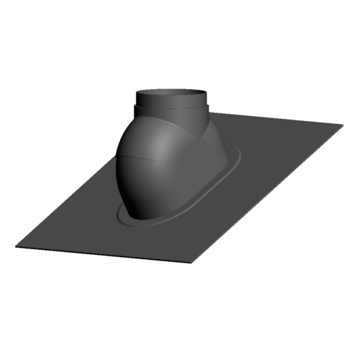 Atec PolyTwin Schrägdachpfanne 25-45 Grad DN60/100-DN80/125, schwarz, 450x450mm 1562