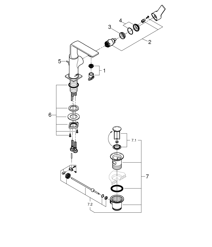 Grohe Allure Einhand-Waschtischbatterie chrom3 M-Size 32757001