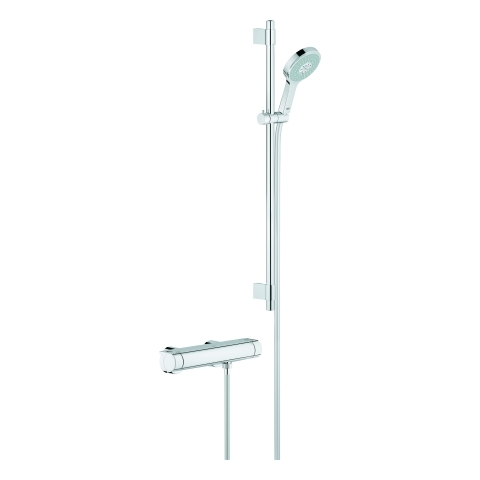 Grohe Grohtherm 2000 Thermostat-Brausebatterie chrom mit Brausegarnitur Power&Soul 34482001