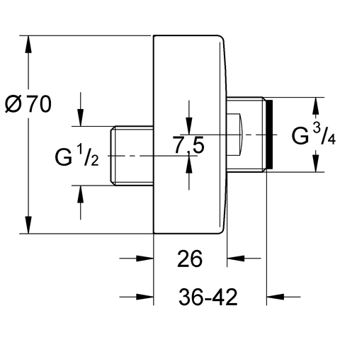 Grohe S-Anschluss für Essence Wanne-/Brausebatterie Aufputz 12662000