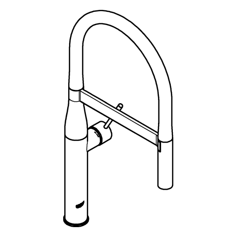 Grohe Essence Einhand-Spültischbatterie supersteel ausziehbare Profibrause 30503DC0