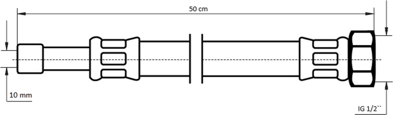 Neoperl NEOFLEX Panzerschlauch DN8 IG x Rohrstutzen, 1/2" x 10mm 50cm 66860850