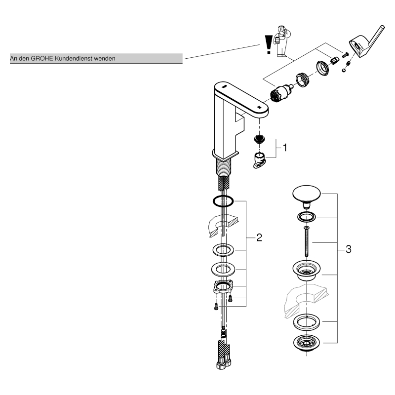 Grohe Plus Einhand-Waschtischbatterie chrom M-Size mit digitalem Display 23958003