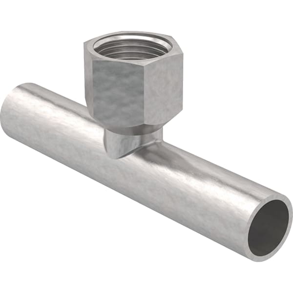 Geberit Mapress C-Stahl T-Stück mit IG und Einschubenden d54-Rp1/2-54 verzinkt 21346