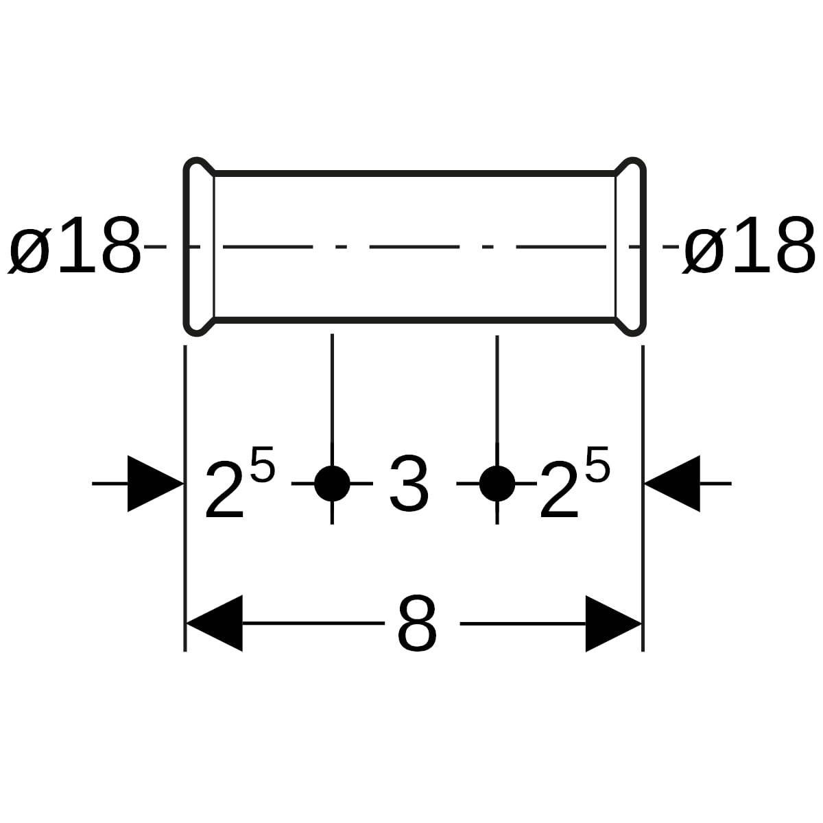 Geberit Mapress Edelstahl Schiebemuffe d18 (LABS-frei) 82103