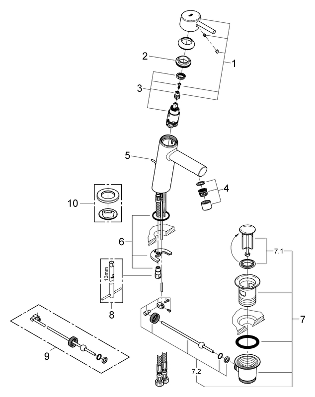 Grohe Concetto Einhand-Waschtischbatterie chrom mittelhohe Ausführung 23450001