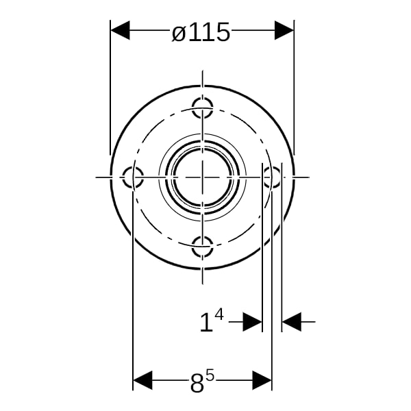 Geberit Mapress Edelstahl Flansch PN 10/16 mit Pressmuffe d28 33735