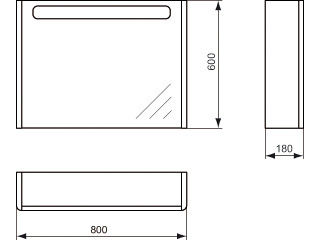 Ideal Standard Druck-Kolben Set Softmood, für Spiegelschrank 800mm TV59567