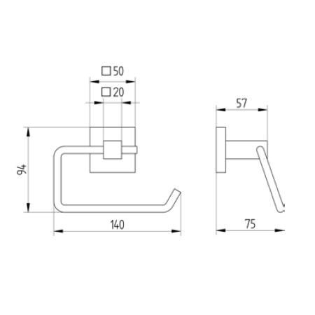 Avenarius Papierhalter ohne Deckel 4202010040