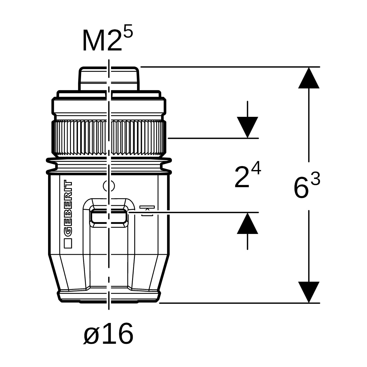 Geberit PushFit Schnellkupplung Messing d16 650.652.00.1