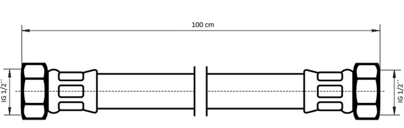 Neoperl NEOFLEX Panzerschlauch DN13 IG x IG, 1/2" x 1/2" 100cm 66881100