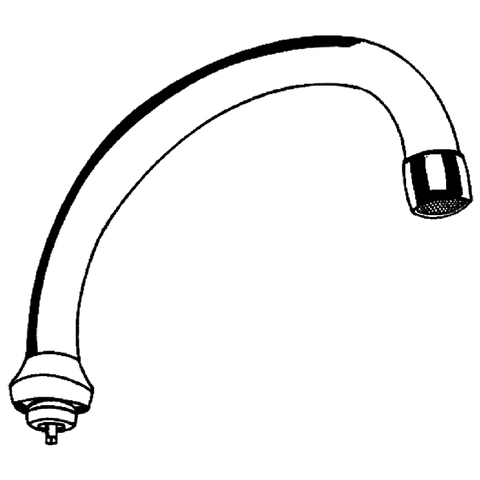 Grohe Rohrauslauf Ausladung: 140mm schwenkbar mit Anschlag chrom 13076000