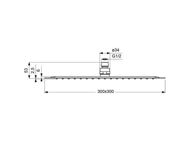 Ideal Standard Regenbrause Idealrain Luxe 300x300mm Edelstahl gebürstet B0388MY