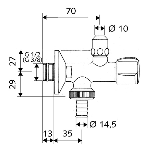 Schell Doppelanschluss-Eckventil COMFORT RV, ASAG, 1/2", chrom 038370699