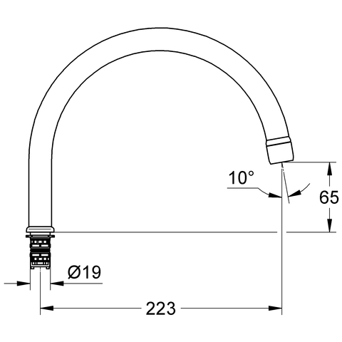 Grohe Auslauf für Minta Einhandmischer Spültisch mattchrom 13148P00