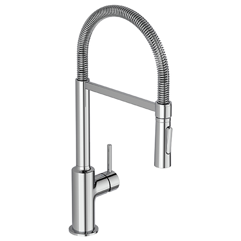Ideal Standard Küchenarmatur Ceralook, Semi-Profi Ausladung mit Federarm und Handbrause, Ausladung 215mm, chrom BC302AA