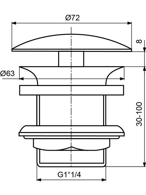 Ideal Standard Schaftventil nicht verschliessbar Haube messing, chrom J3291AA