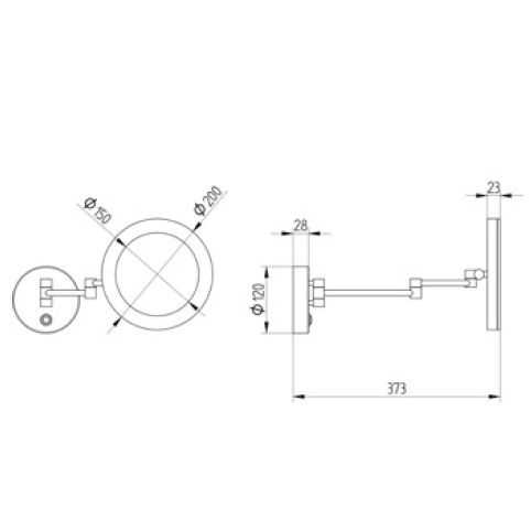 Avenarius Kosmetikspiegel-Wandmodell mit Direktanschluß und Sensor-Schalter 9505131010