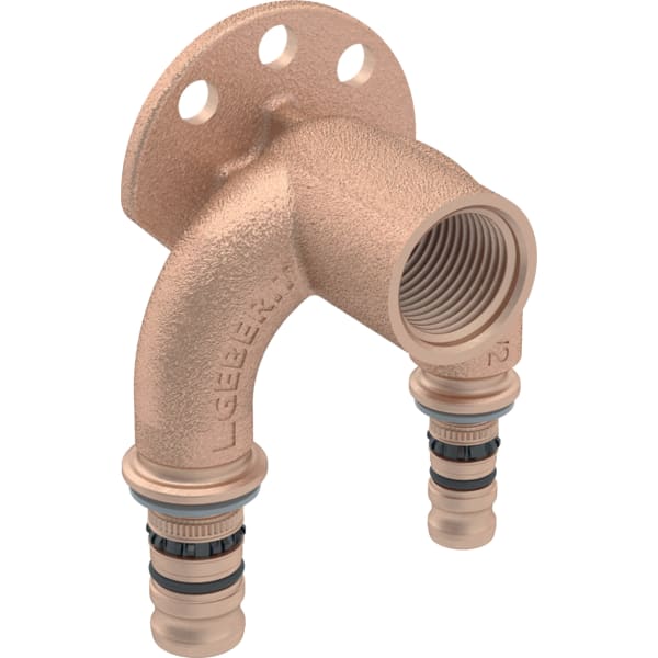 Geberit Mepla Doppelanschlusswinkel 90 Grad Rotguss d26-Rp1/2-20 L:52mm 603.275.00.5