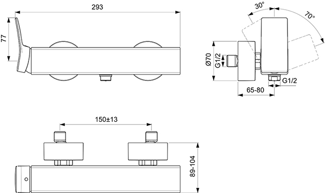 Ideal Standard Brausearmatur AP Conca, chrom BC761AA