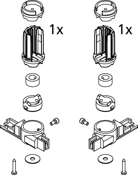 Kermi Set Lager unten für Eckeinstieg 2-teilig (Pendeltüren mit Festfeldern) (N2 ESR/L) weiß 2534158