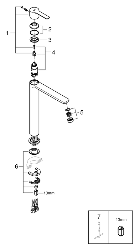 Grohe Lineare Einhand-Waschtischbatterie supersteel XL-Size 23405DC1