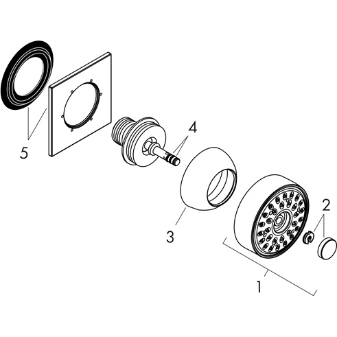 Hansgrohe Seitenbrause Axor 1jet eckig edelstahloptik 28469800