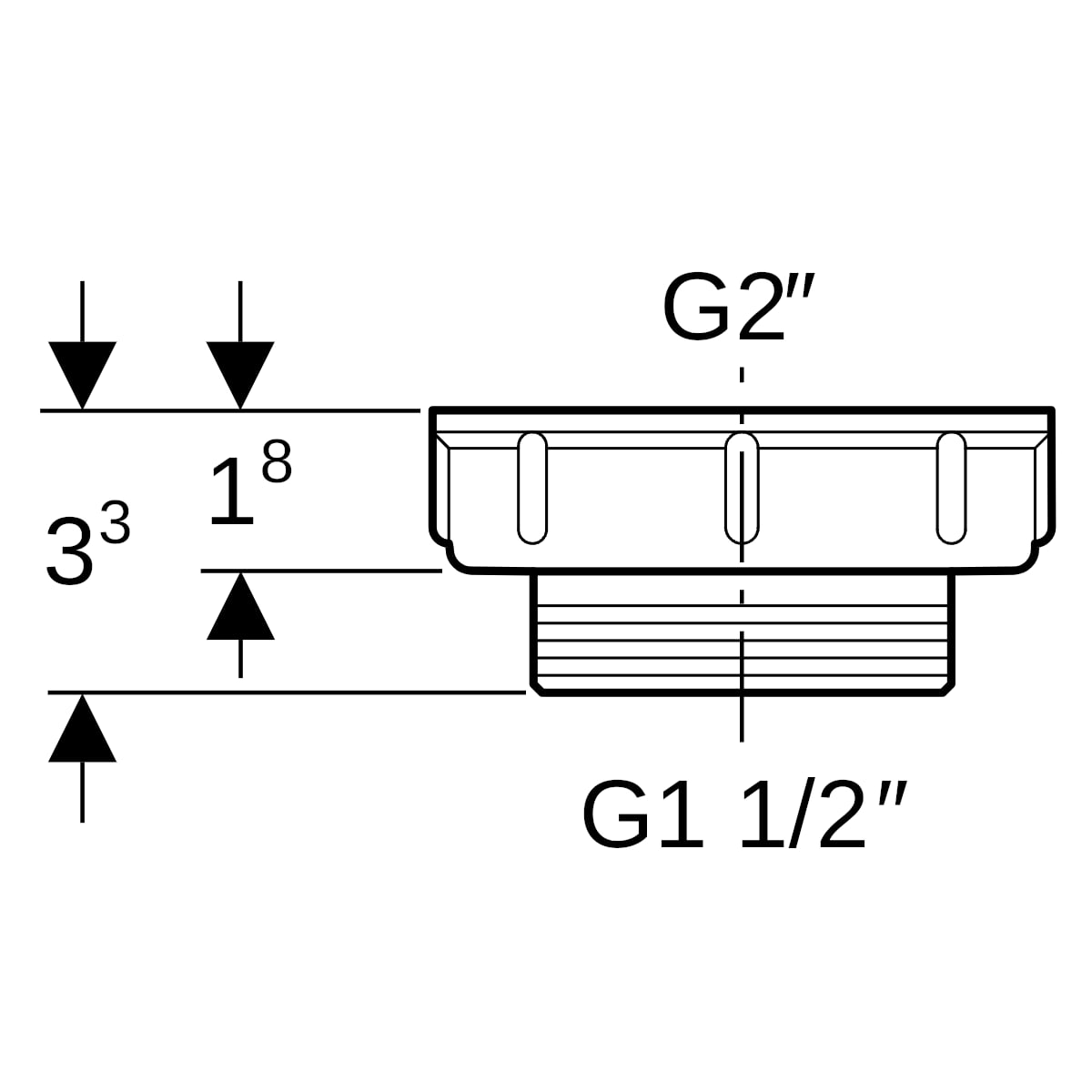 Geberit Reduktion G2 x G1 1/2 213.906.11.1