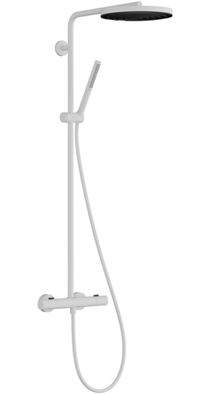 Hansgrohe Showerpipe Pulsify S Puro 260 1 jet Brausethermostat Aufputz mattweiß 24222700