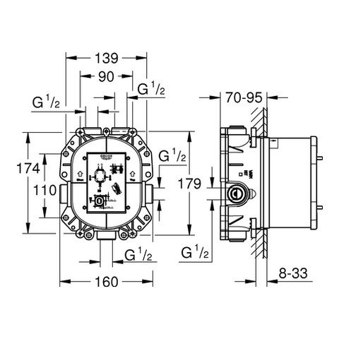 Grohe Unterputz-Universal-THM Rapido T für Grohtherm Special 35500000